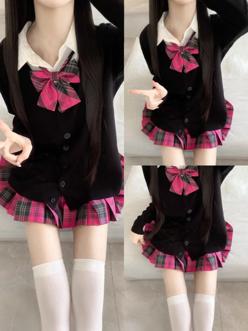 Best-Selling Preppy Jk Uniform Basic Outerwear Sweater Cardigan Jacket Student Commuting Layered Long-Sleeve Knitwear For - Image 2